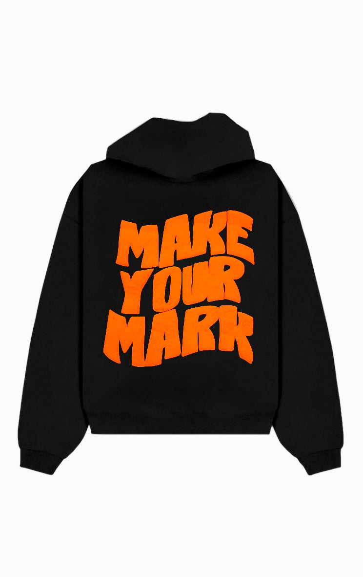 “Make Your Mark” Orange Puff/Blk Hoodie