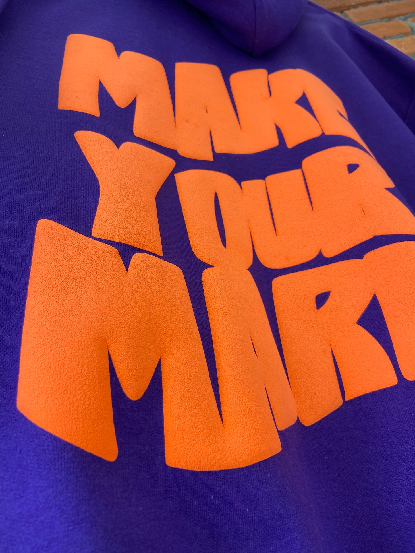 Make Your Mark” Orange Puff/Blk Hoodie